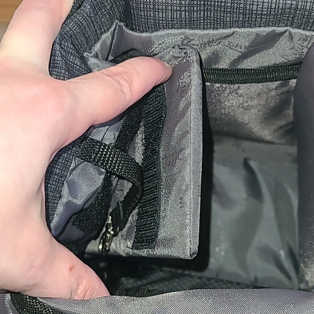 Thirty-One Gray Sling Organizing Backpack with Pink Accents For Camera Etc.